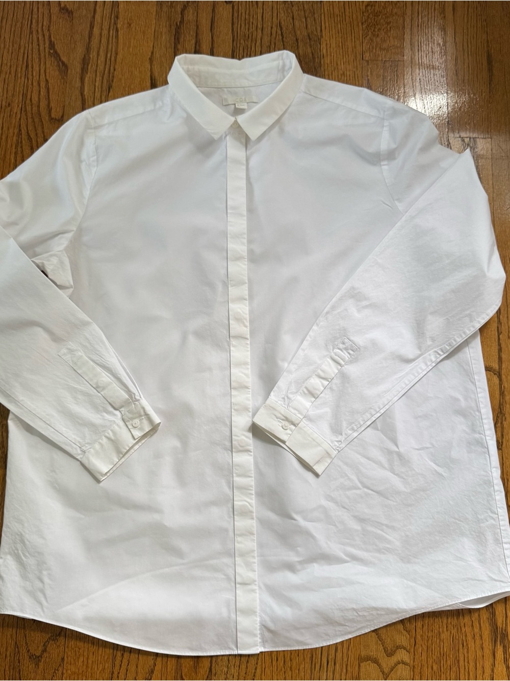 COS White Oversized Cotton Button Down Blouse Shirt